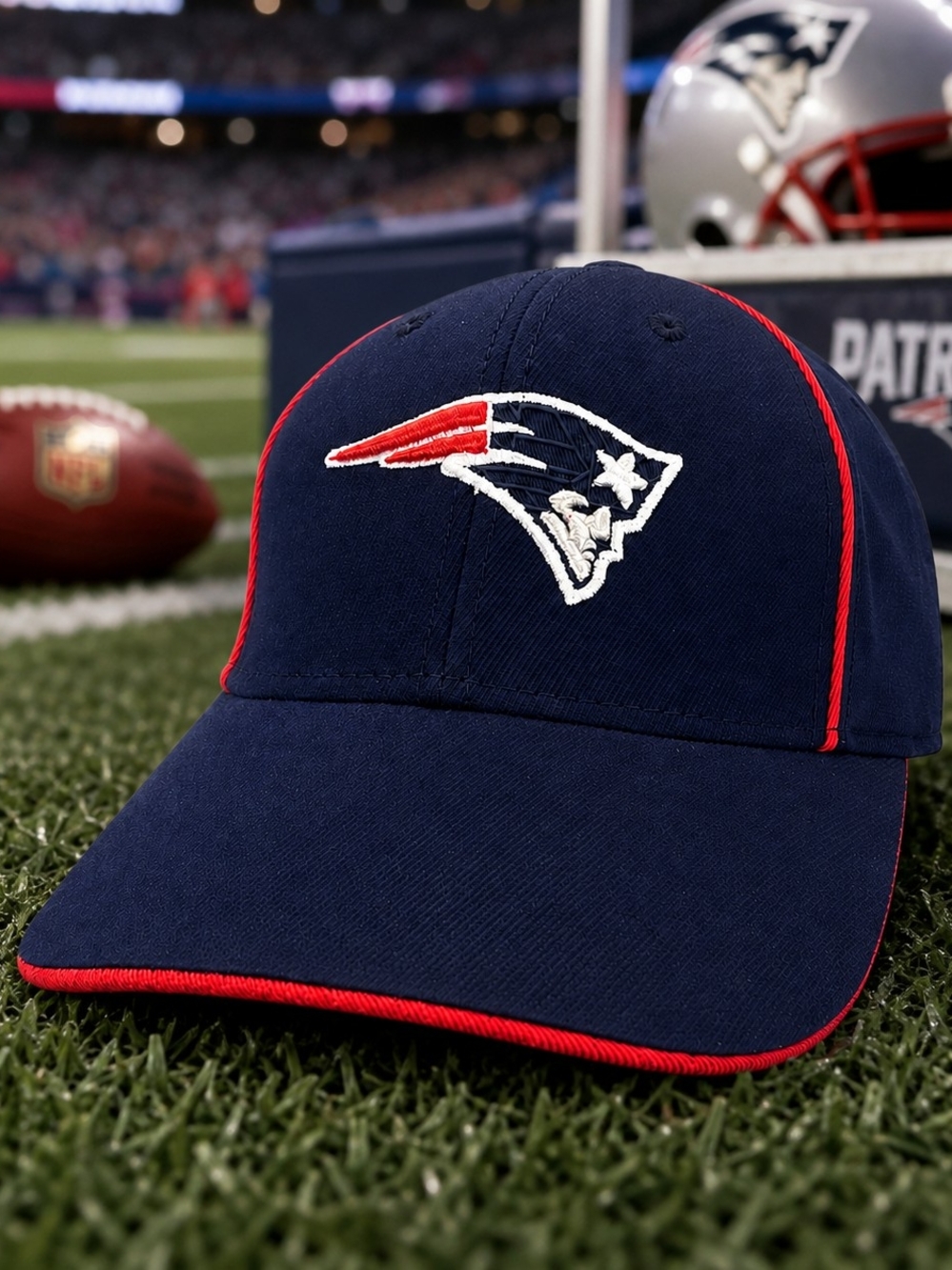 New England Patriots NFL Youth Navy Red Fitted Hat